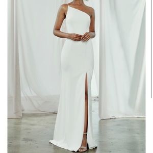 Ivory Amsale Sloan bridesmaids dress